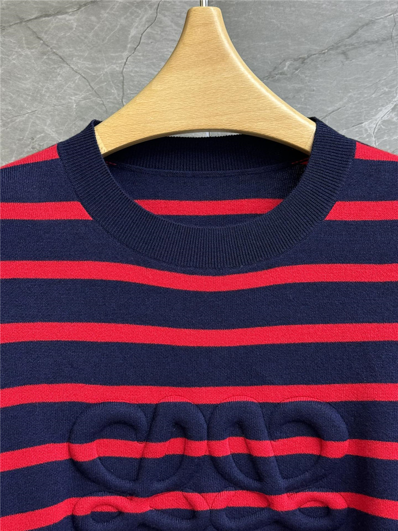 L0ew* striped embossed logo sweater replica clothing