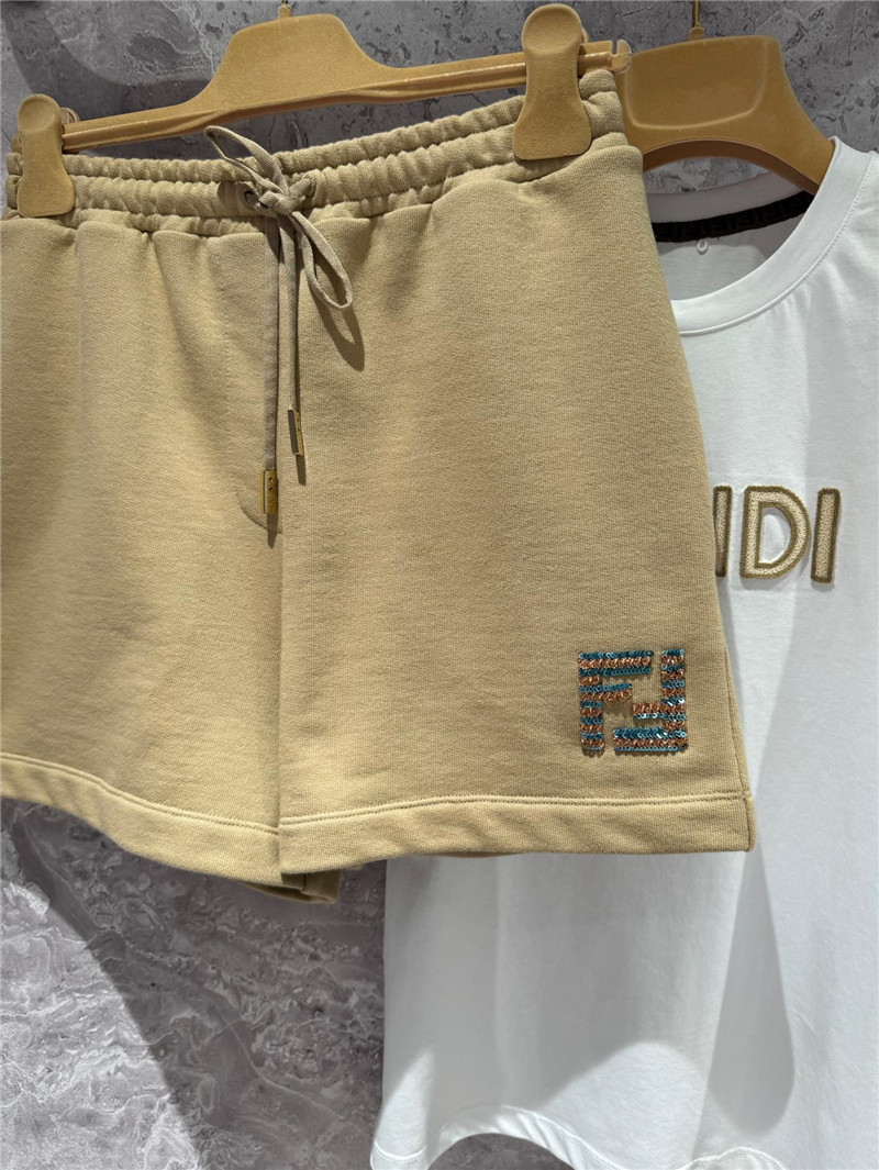 F**di beaded casual shorts replica designer clothing websites