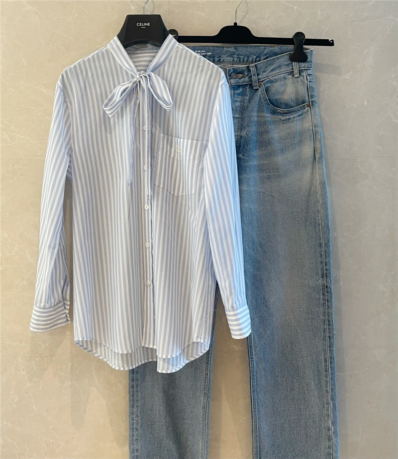 Ce1i*e ribbon striped shirt replica designer clothes