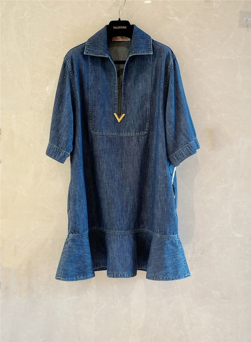 Va1e*ntin0 lapel v-neck dress replica d&g clothing