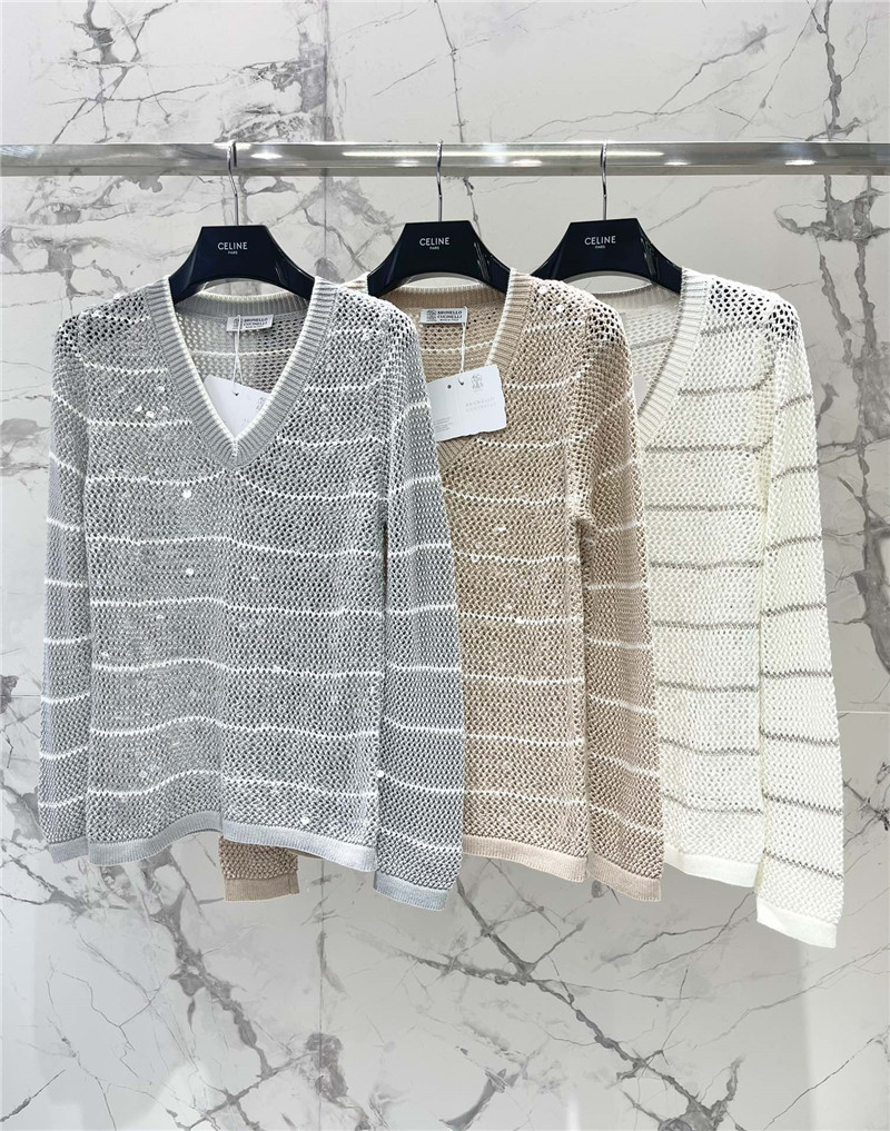 BC striped hollow knit sweater long sleeve replicas clothes