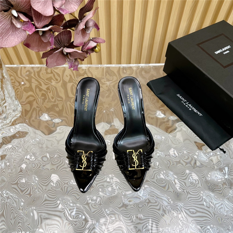 Sa1nt Lau*nt babylone mules in black patent leather