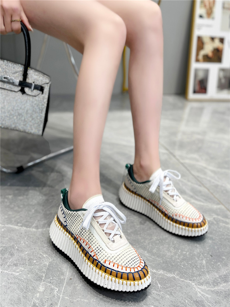 Chloé Lace-Up Rainbow Sneakers