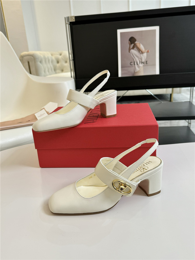 Va1e*ntin0 vlogo mary-jane slingback pumps ivory 60mm