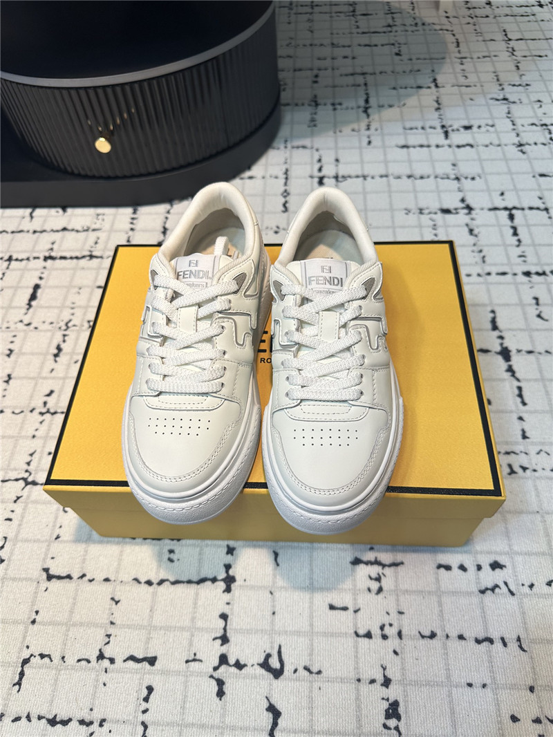 F**di ff logo match leather low top sneakers