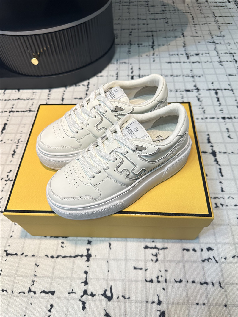 F**di ff logo match leather low top sneakers
