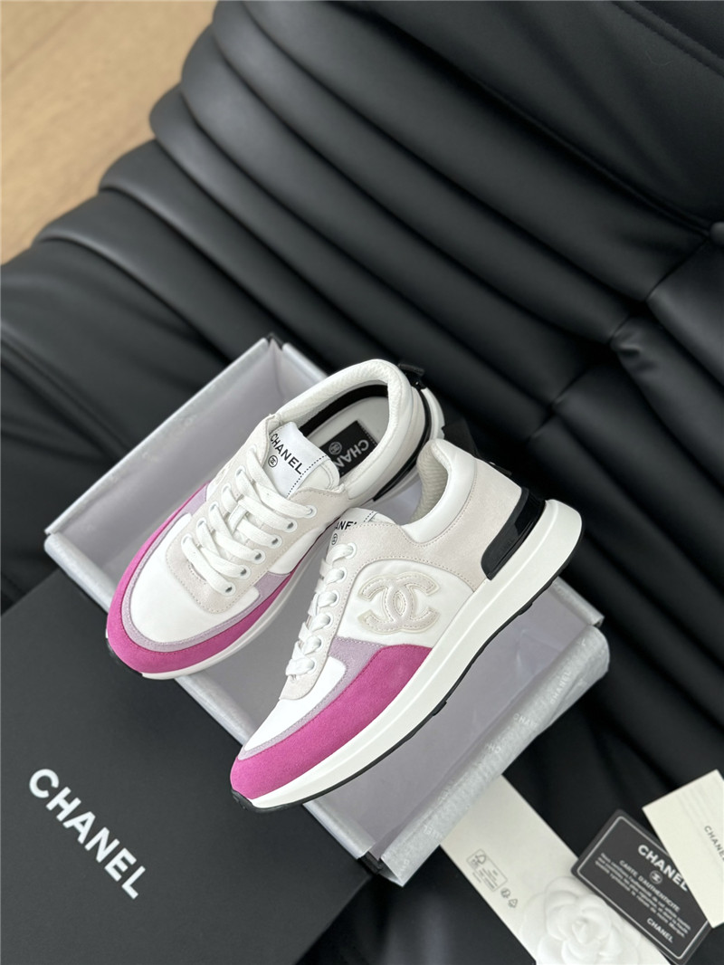 Ch**el suede lace-up sneakers for women