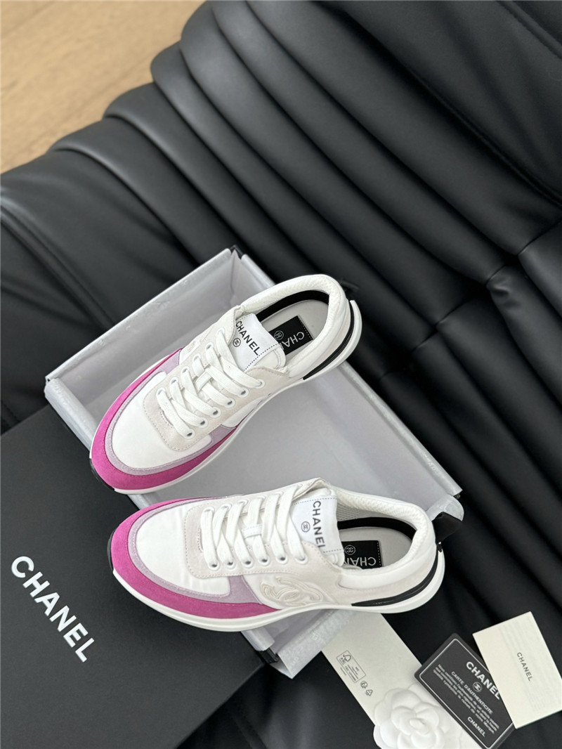 Ch**el suede lace-up sneakers for women