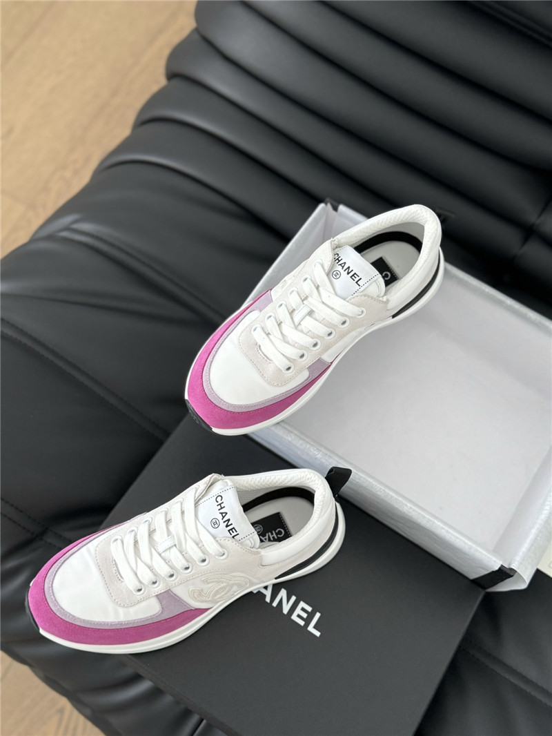Ch**el suede lace-up sneakers for women