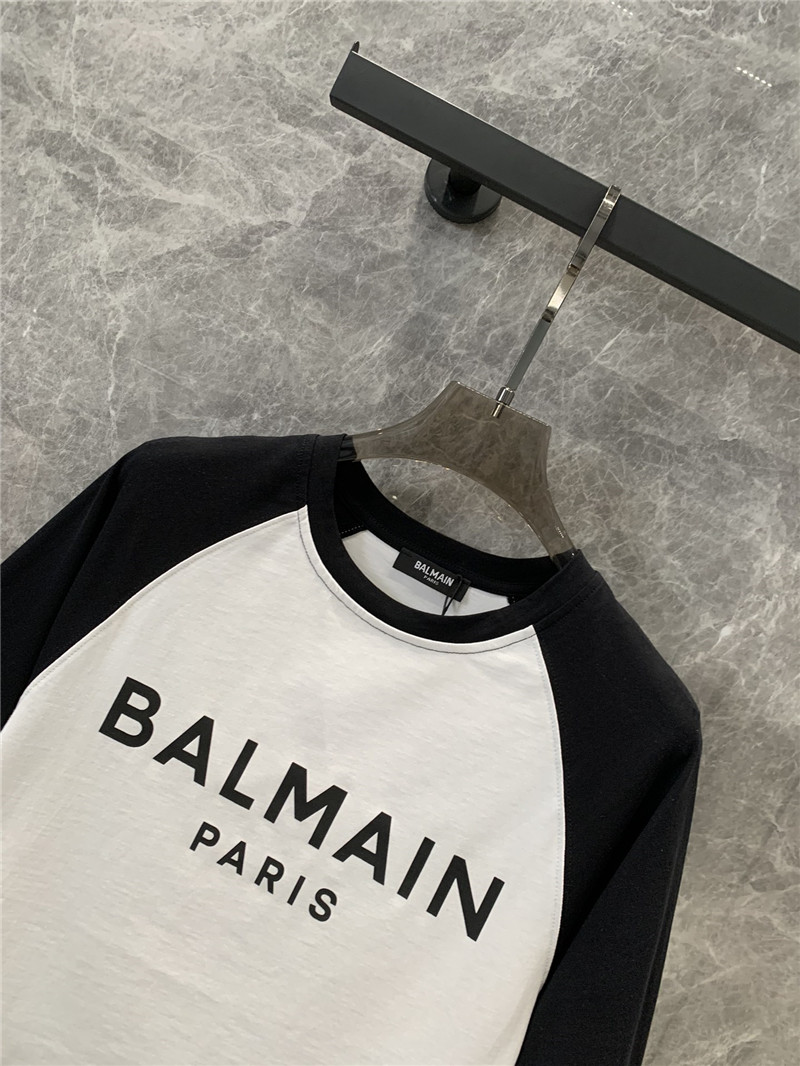Balmain contrasting lettering short-sleeved T-shirt replica clothing