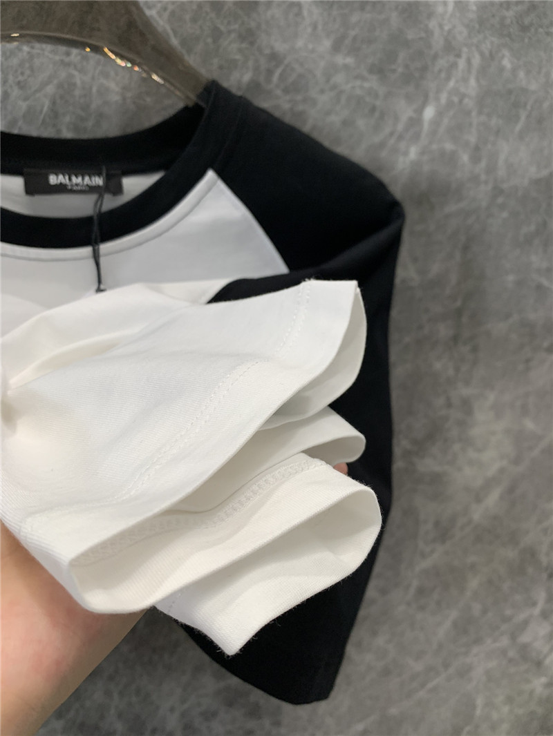 Balmain contrasting lettering short-sleeved T-shirt replica clothing