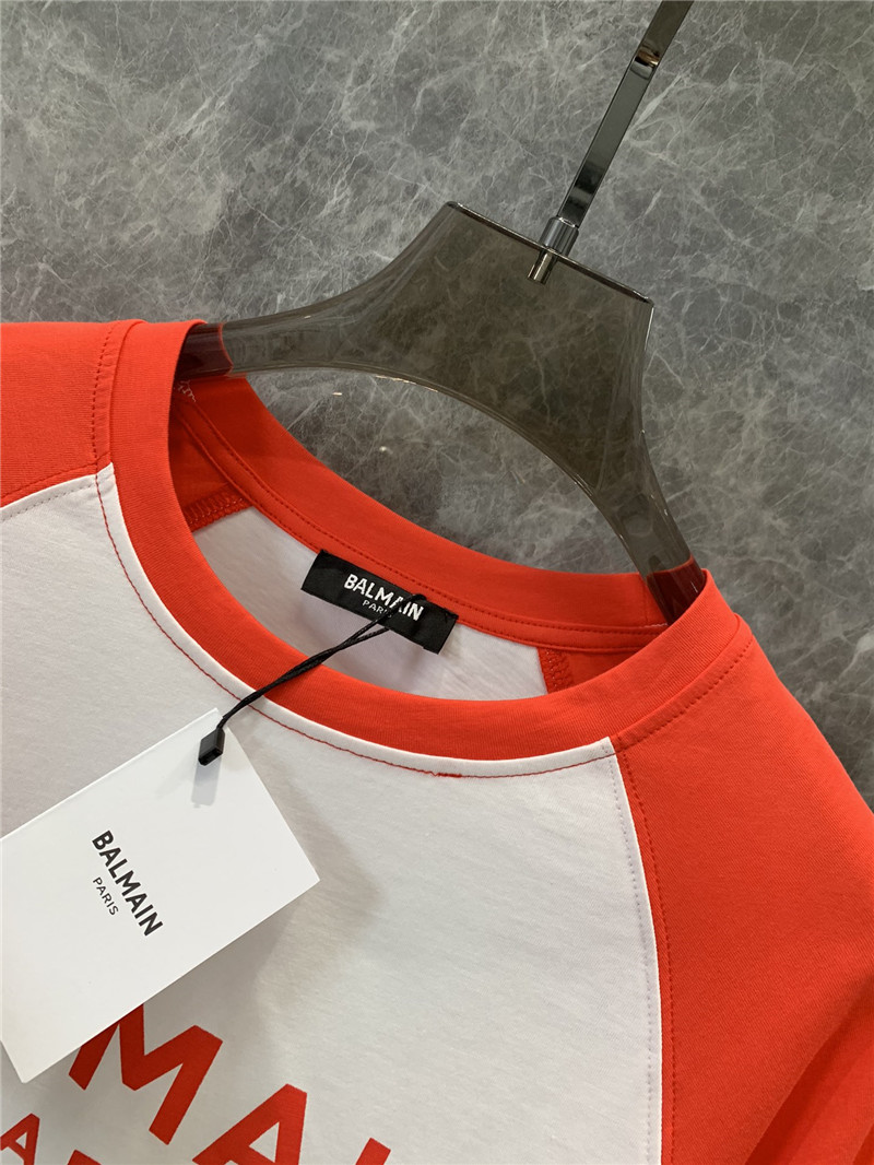 Balmain contrasting lettering short-sleeved T-shirt replica clothing