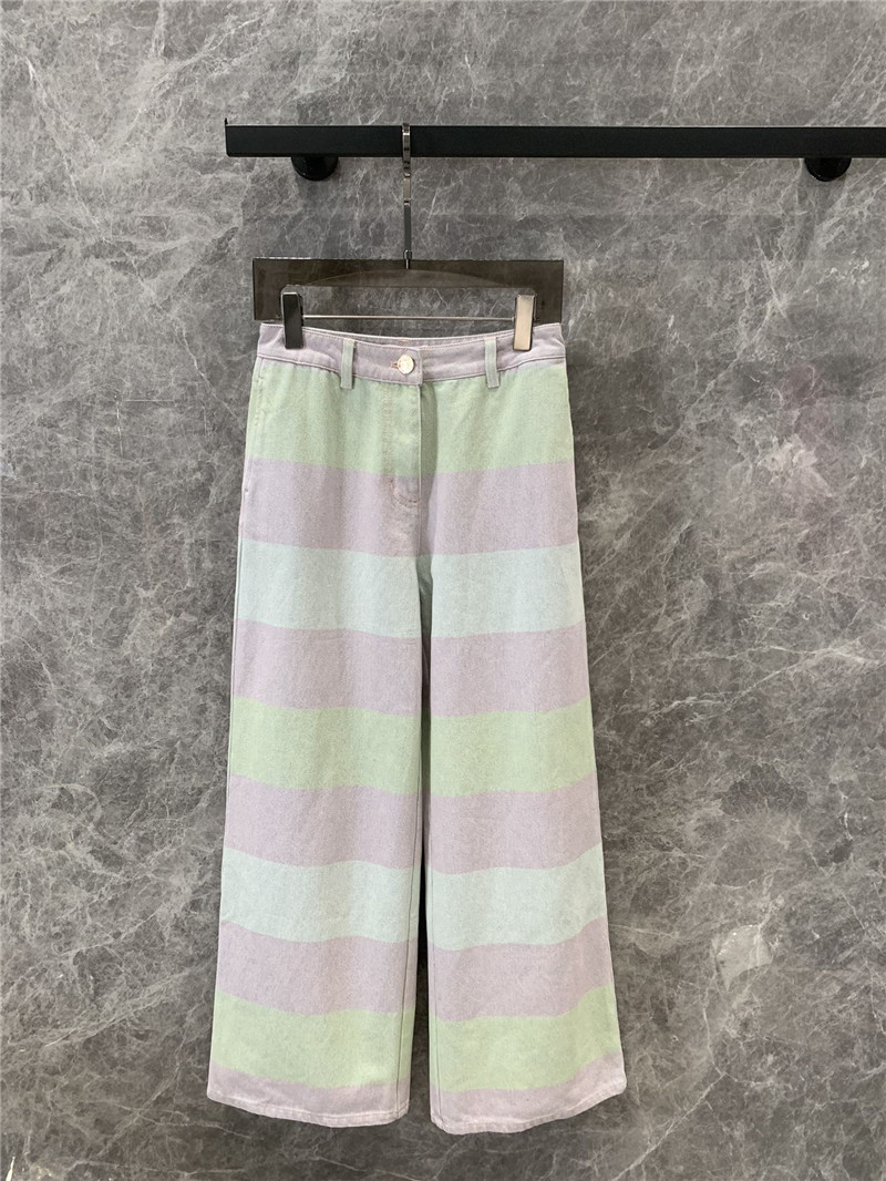 Ch**el color block denim trousers replica d&g clothing