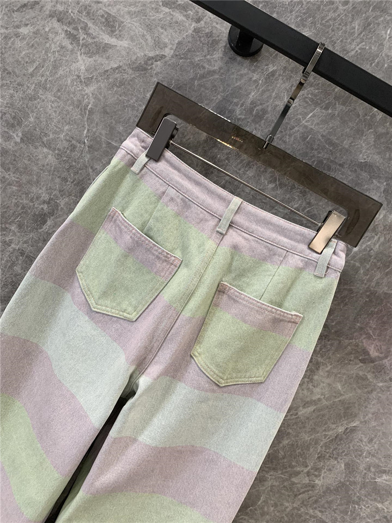 Ch**el color block denim trousers replica d&g clothing