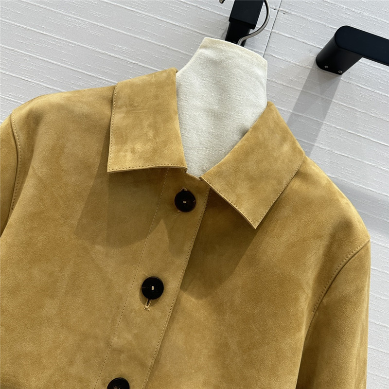 L0ew* lapel jacket genuine leather coat replica designer clothes