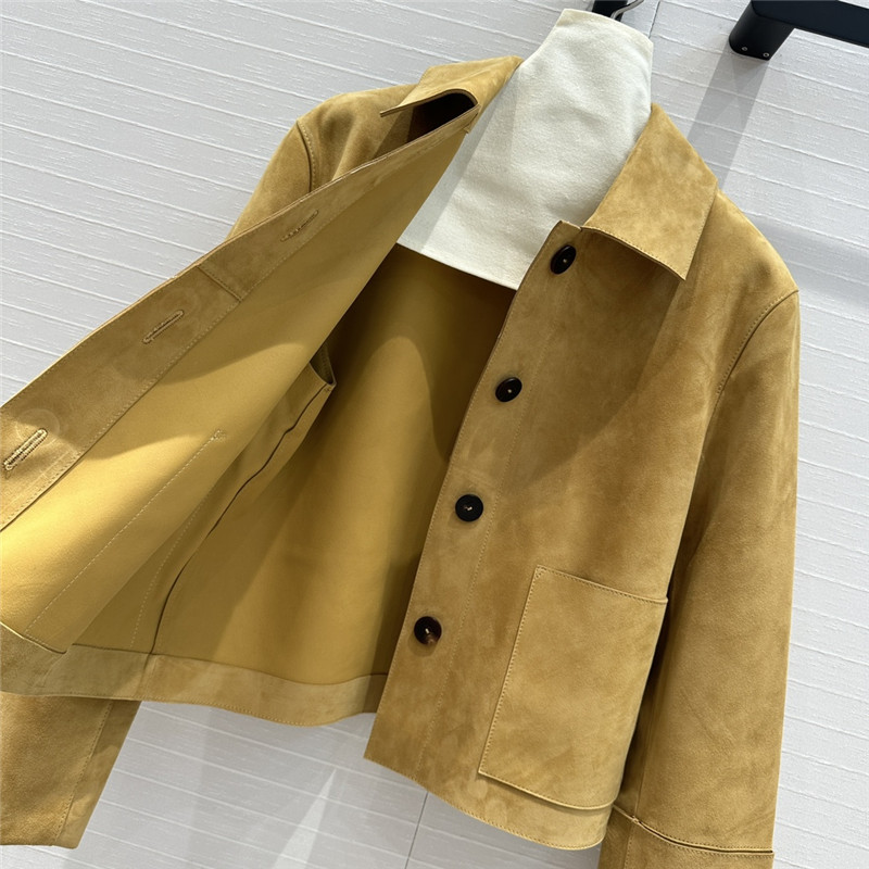 L0ew* lapel jacket genuine leather coat replica designer clothes