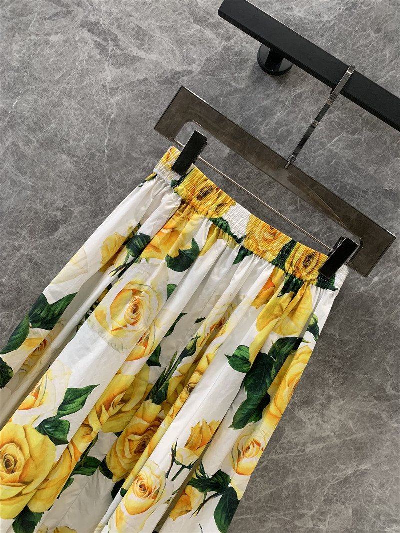 Dolce & Gabbana d&g yellow rose skirt replica clothes