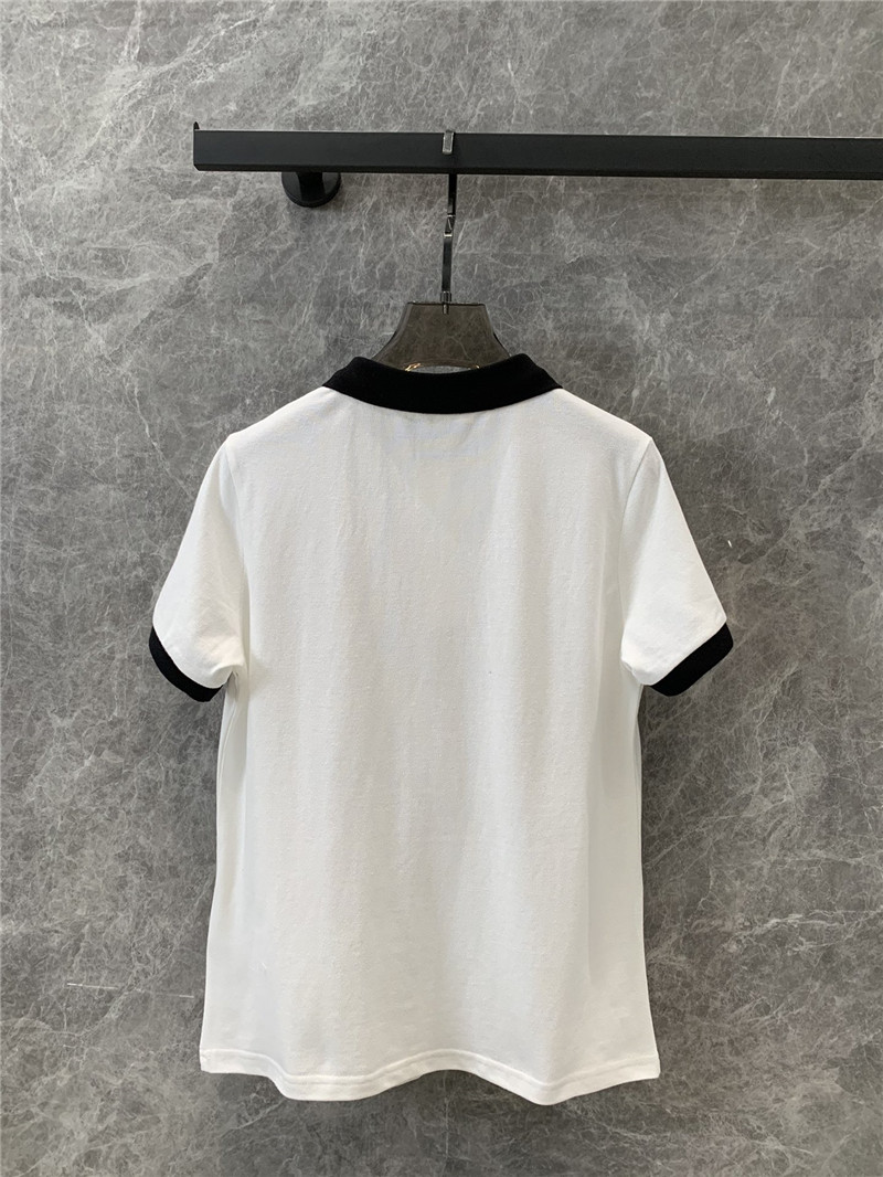 M1um1u lapel polo short-sleeved top replica clothing sites