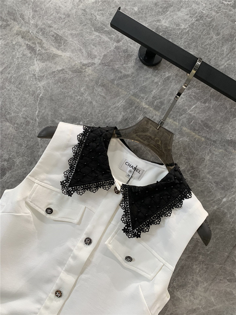 Ch**el beaded collar vest small jacket replica d&g clothing