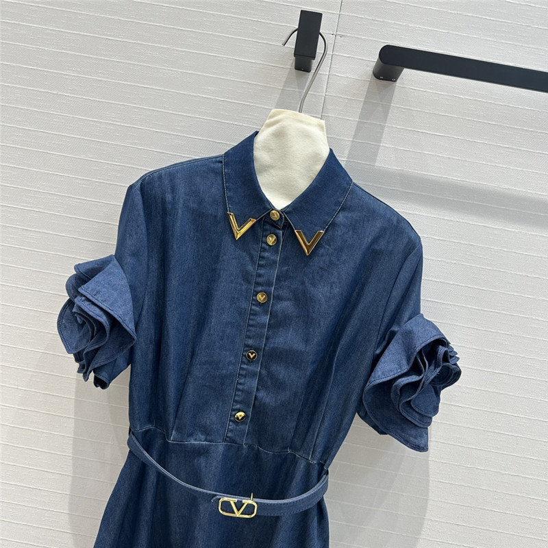 Va1e*ntin0 tencel denim dress replica clothing sites