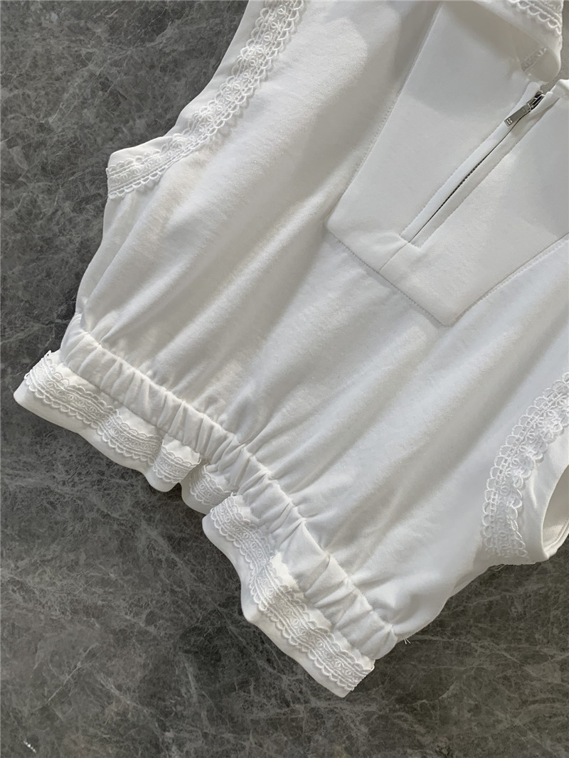 Ch**el letter hollow lace waist sleeveless top replica clothes