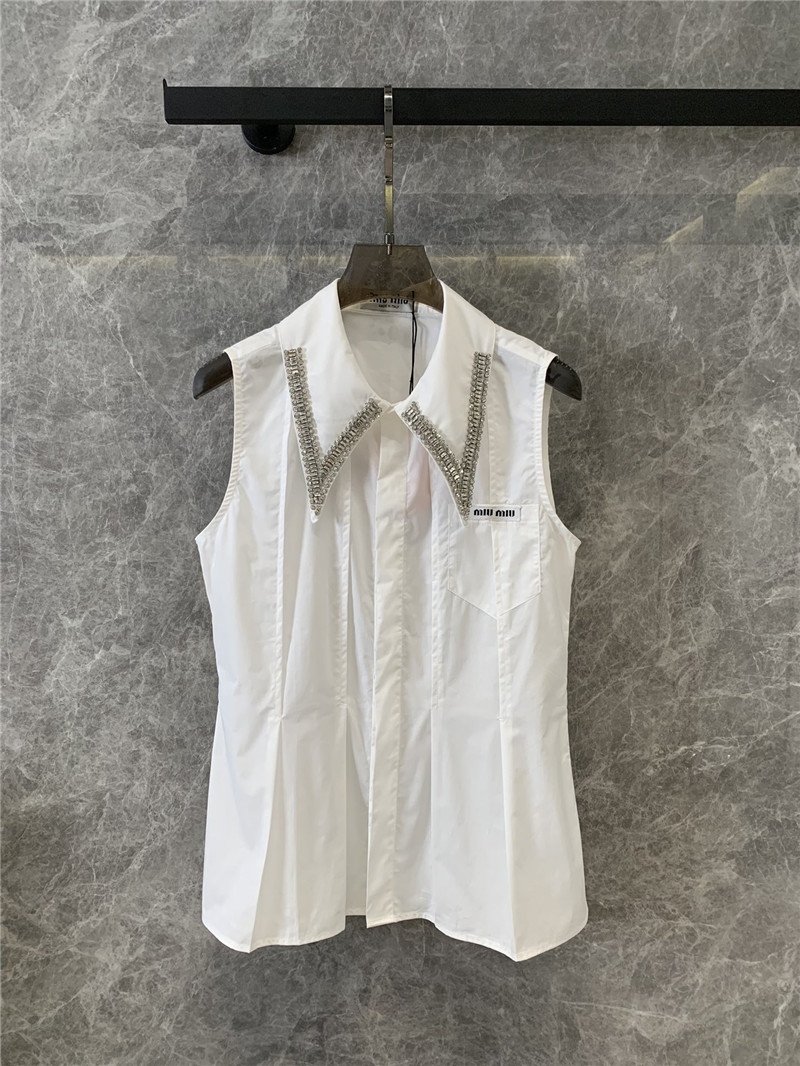 M1um1u rhinestone sleeveless vest shirt replica d&g clothing