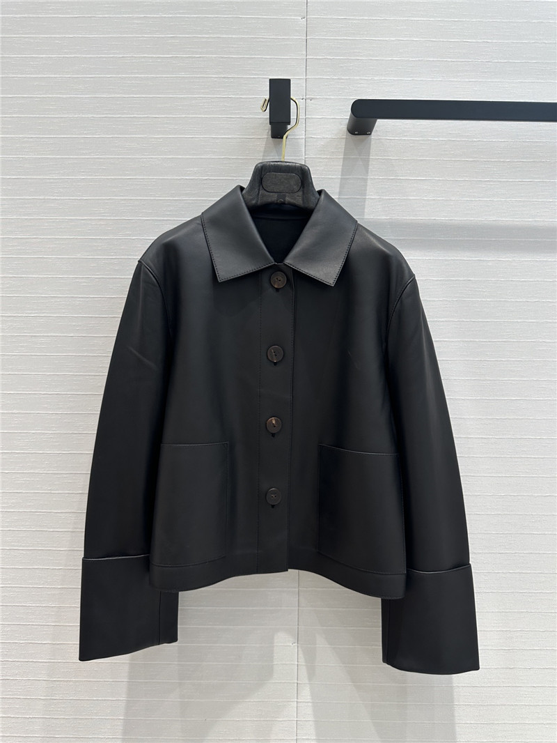 L0ew* lapel jacket genuine leather coat replicas clothes