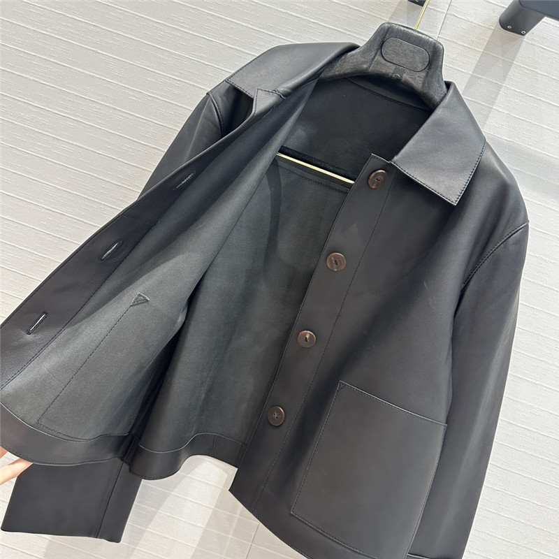 L0ew* lapel jacket genuine leather coat replicas clothes