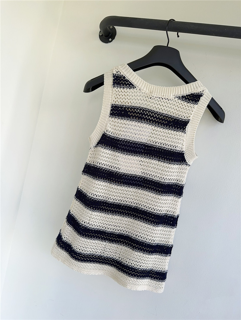 D10r round neck jacquard letter knitted vest top replicas clothes