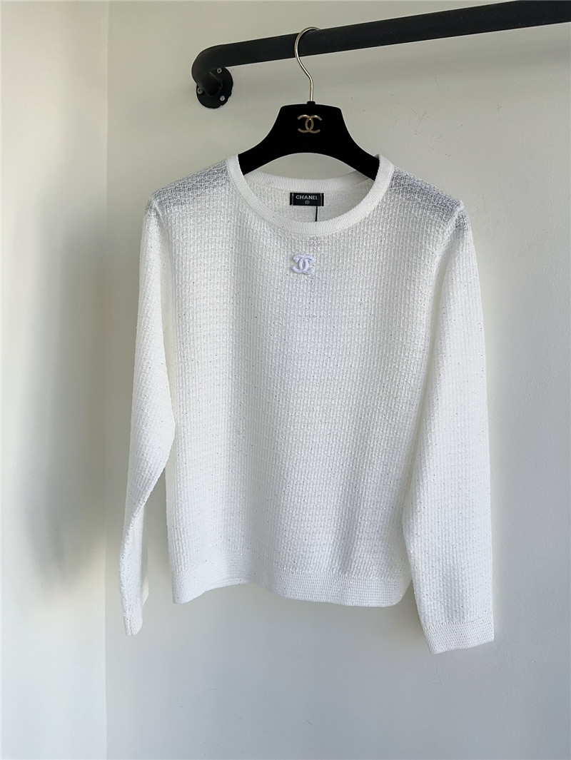 Ch**el logo jacquard top cheap replica designer clothes