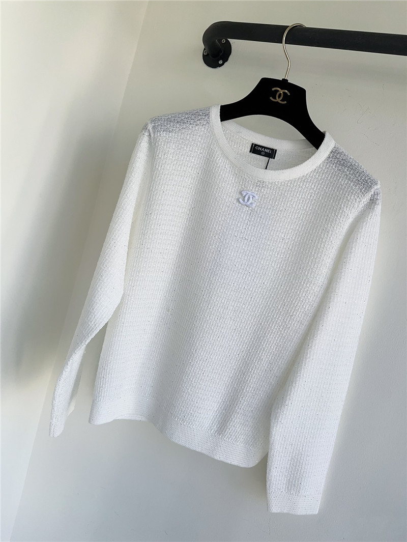 Ch**el logo jacquard top cheap replica designer clothes