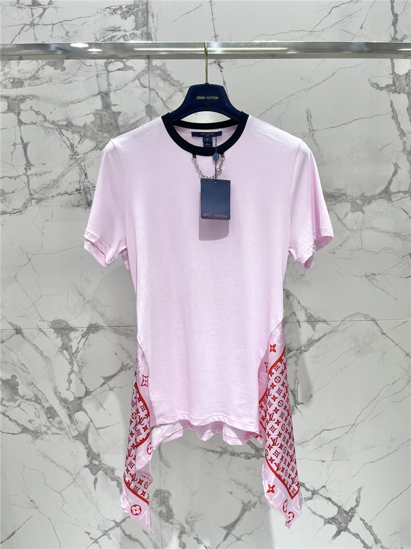 l0vis Vvtt0n lv pink patchwork dress replica clothes