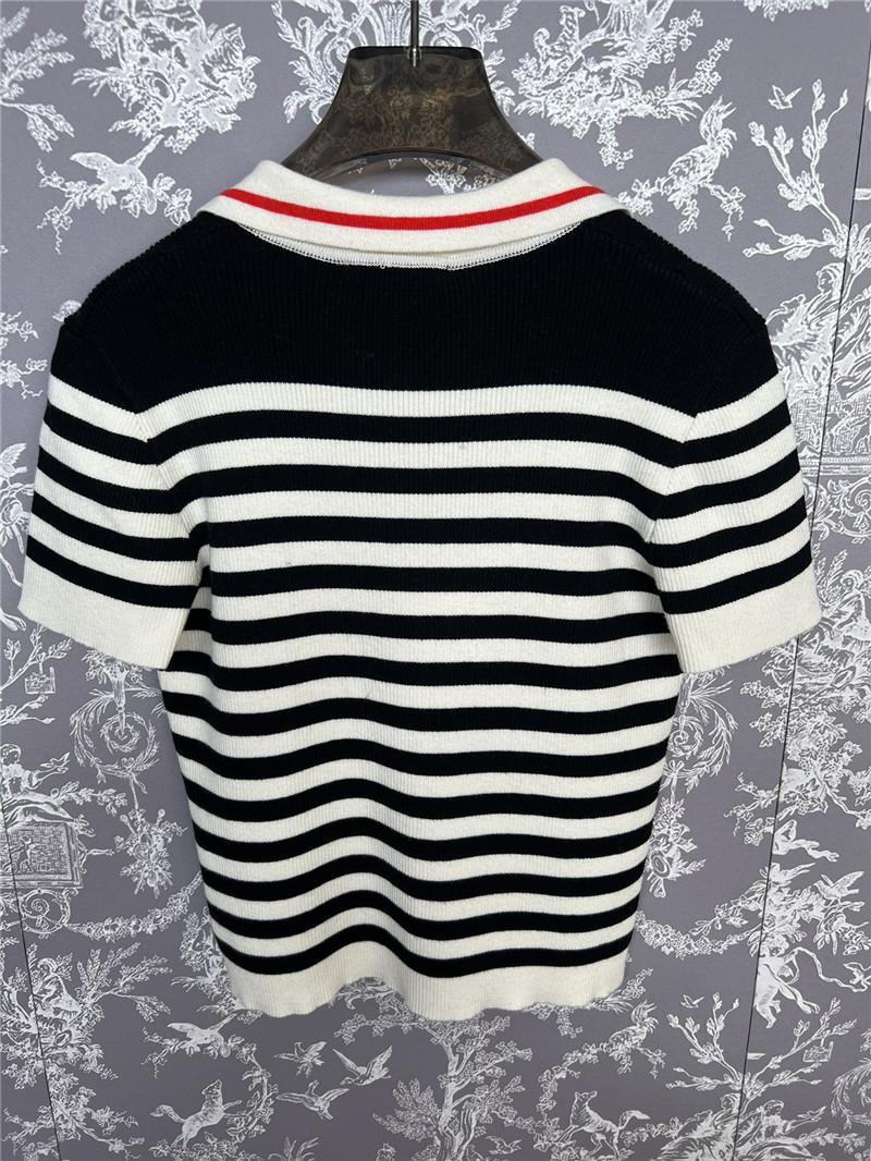 Gvc*1 knitted striped short sleeves replica designer clothes