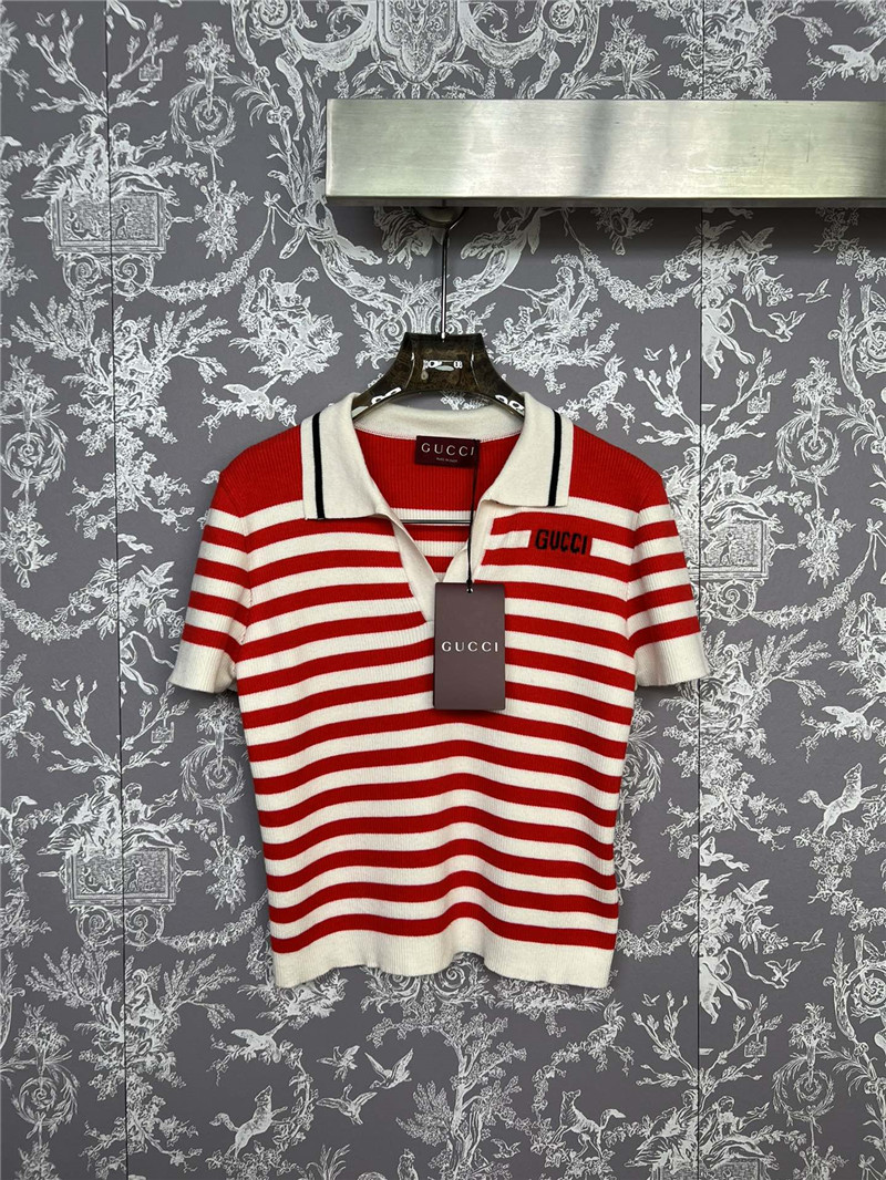 Gvc*1 knitted striped short sleeves replica designer clothes