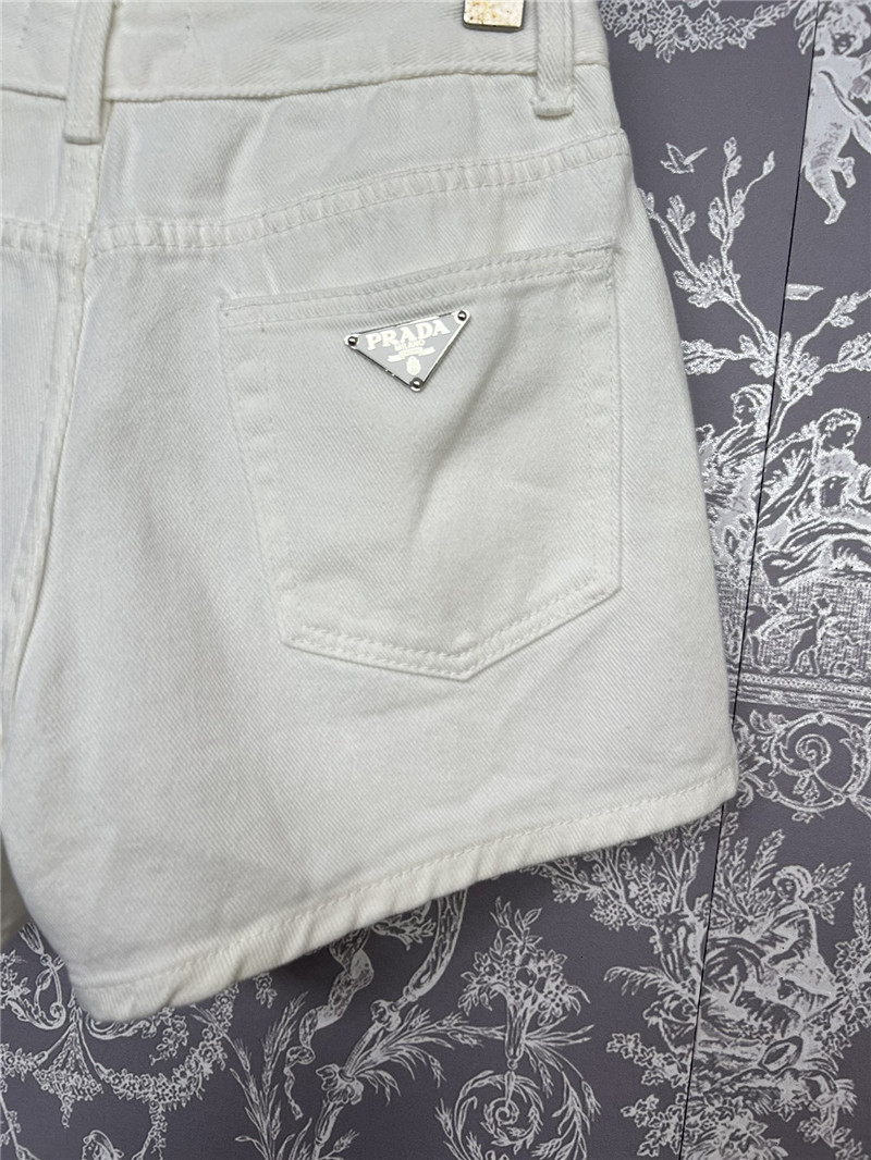 Pra*a new denim shorts replica clothes