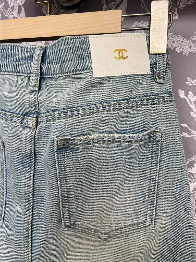 Ch**el gradient denim mini skirt