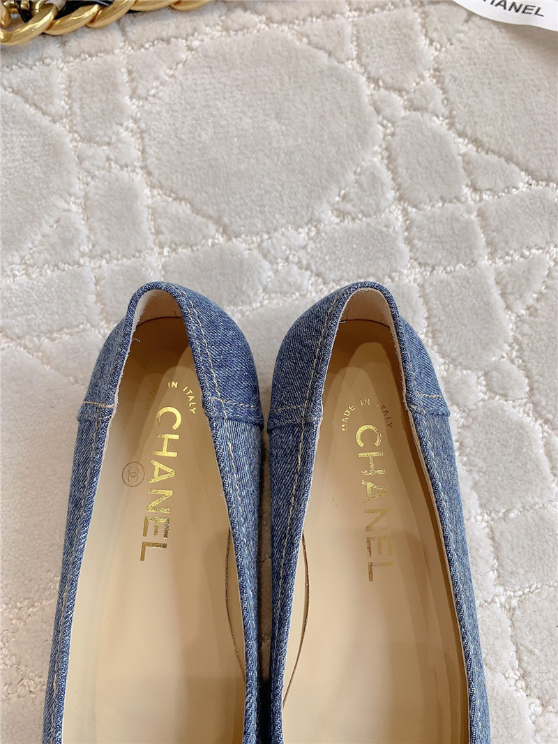 Ch**el denim navy ballet flats