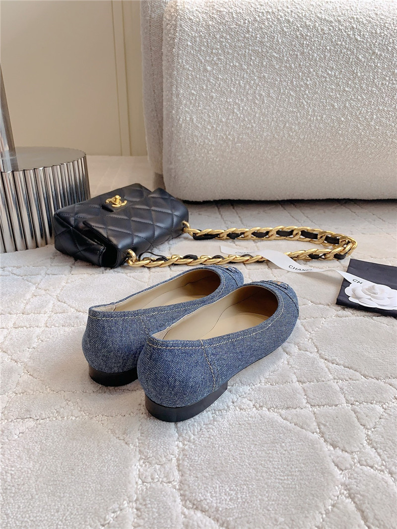 Ch**el denim navy ballet flats