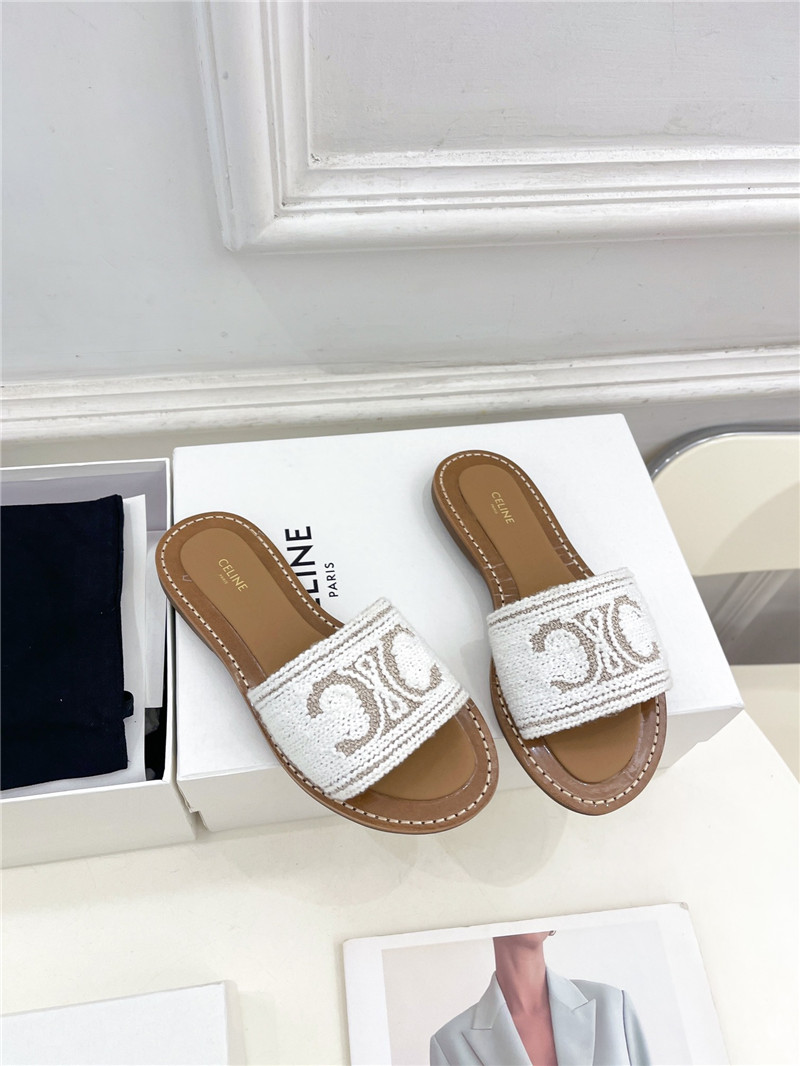Ce1i*e lympia mule in white triomphe jacquard wool