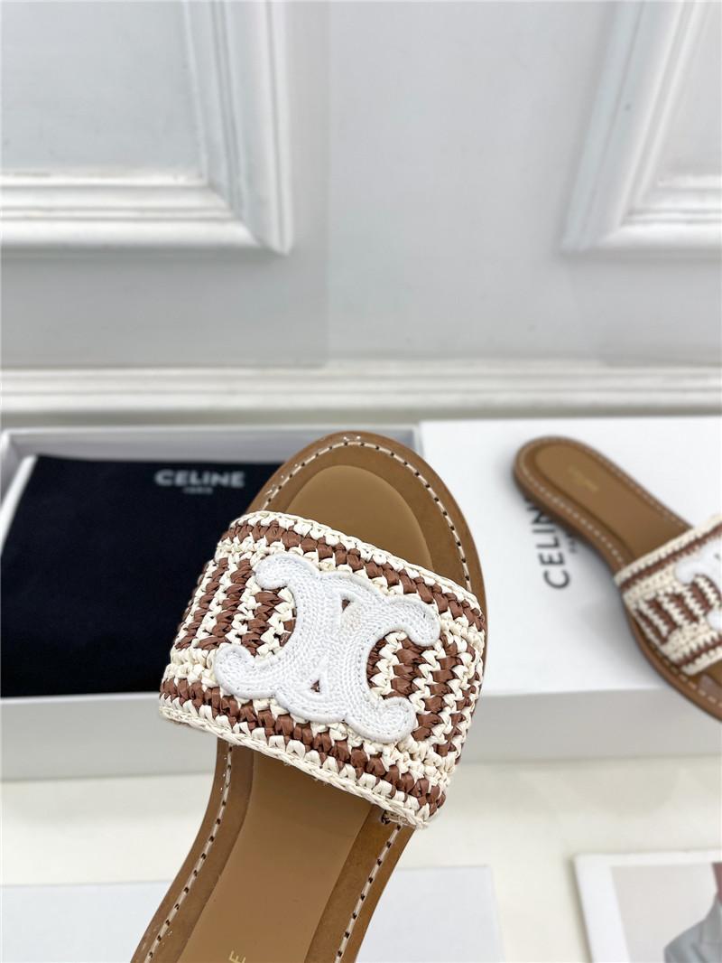 Ce1i*e lympia mule in beige and white raffia
