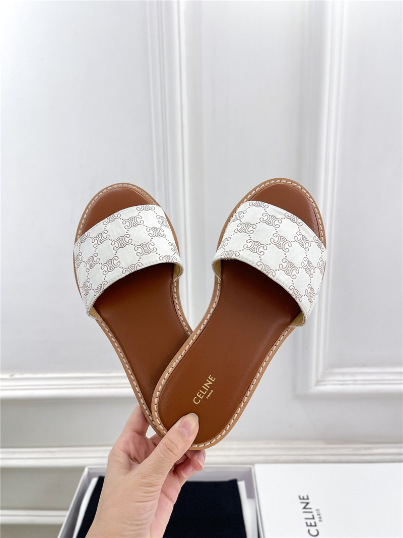 Ce1i*e lympia mule in white oblique jacquard canvas