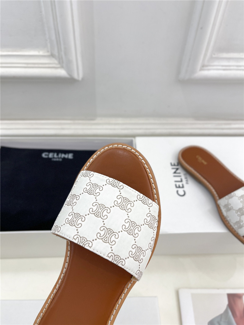 Ce1i*e lympia mule in white oblique jacquard canvas