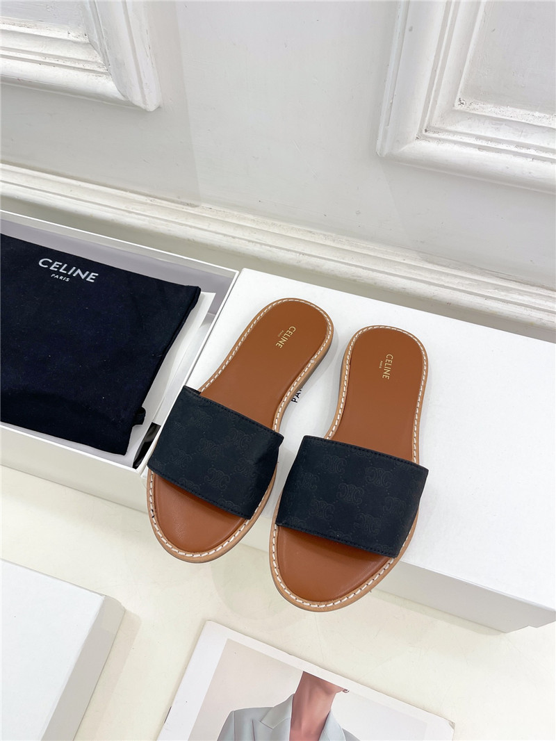 Ce1i*e lympia mule in black oblique jacquard canvas