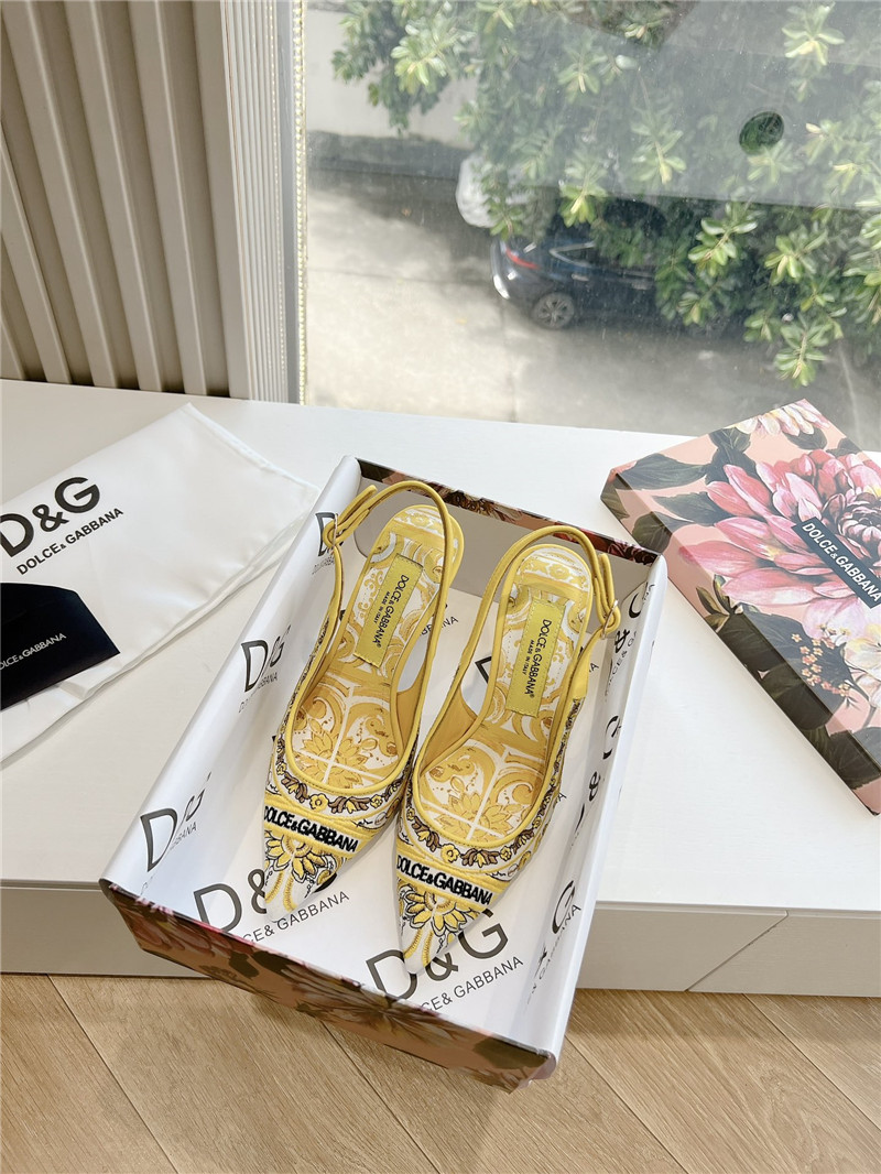 Dolce & Gabbana 100mm Slingbacks with Majolica Embroidery