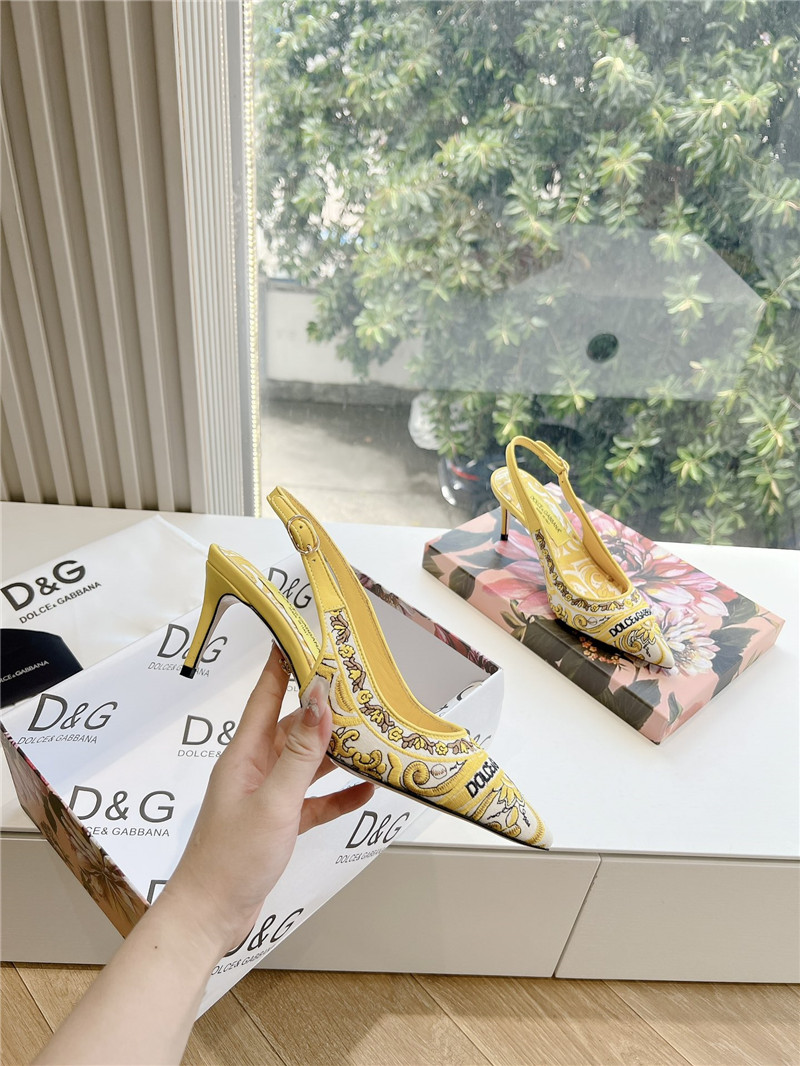 Dolce & Gabbana 60mm Slingbacks with Majolica Embroidery