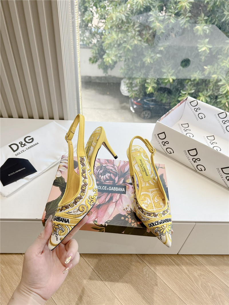 Dolce & Gabbana 60mm Slingbacks with Majolica Embroidery