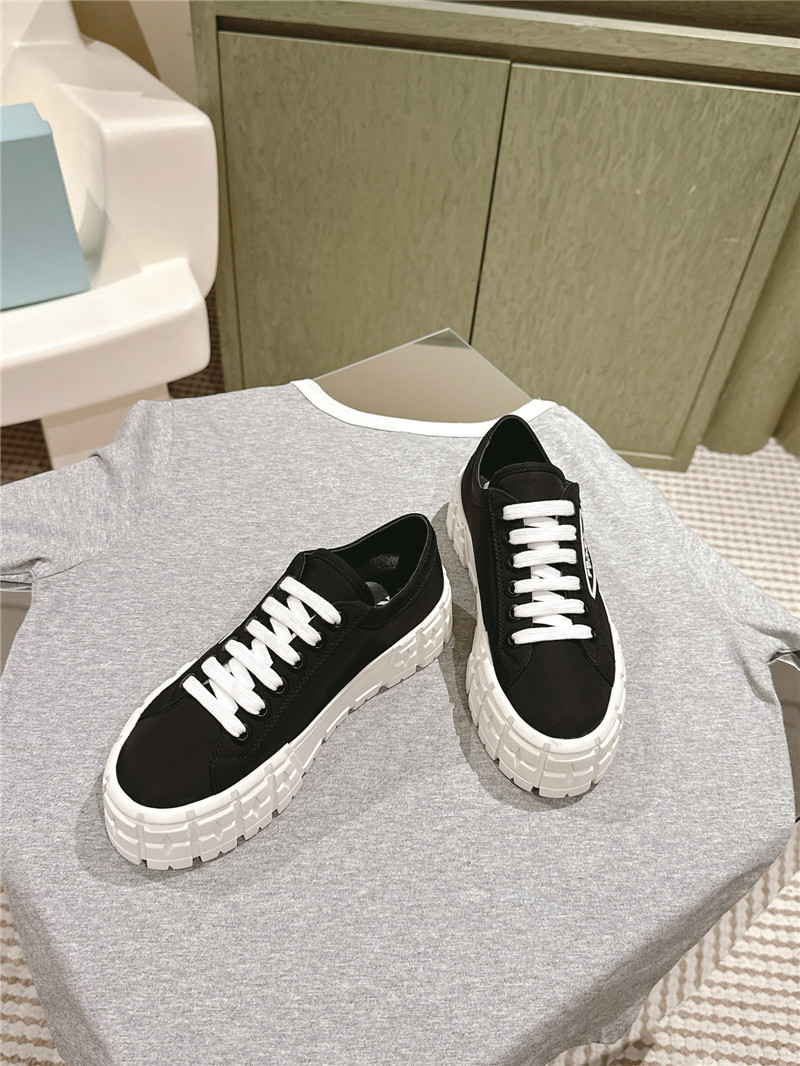 Pra*a double wheel re-nylon gabardine sneakers in black