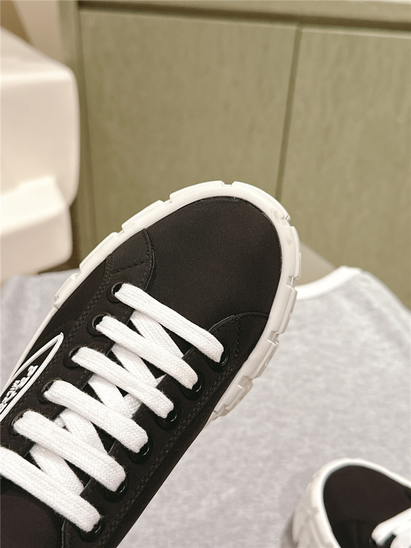 Pra*a double wheel re-nylon gabardine sneakers in black