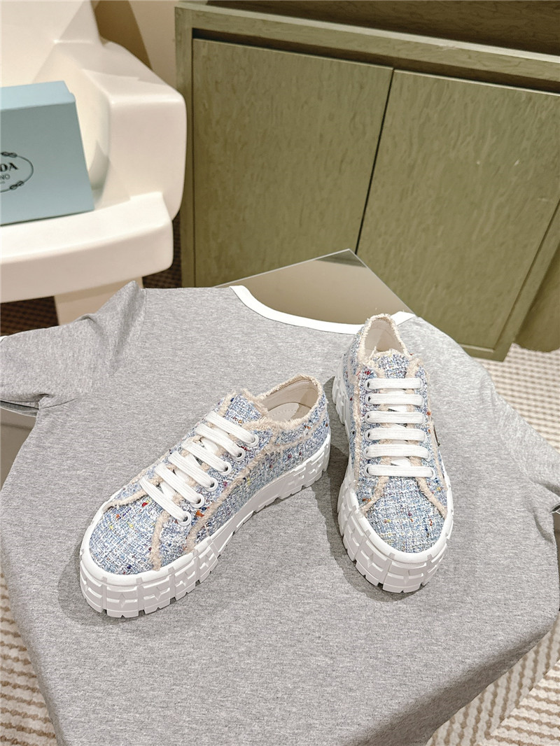 Pra*a double wheel tweed trainers