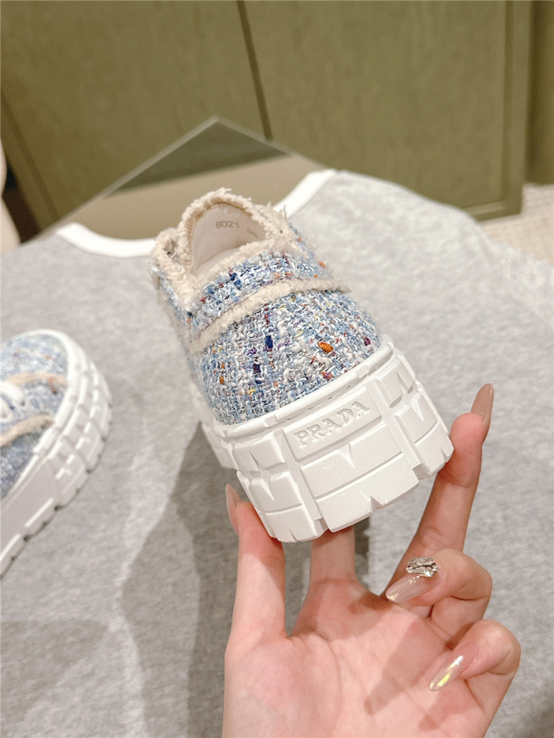 Pra*a double wheel tweed trainers
